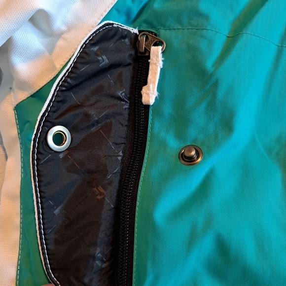 SMS men's size Large Aqua & white ski or snowboard jacket, Wind  & waterproof - Picture 12 of 16